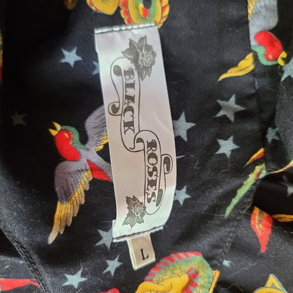 Vintage Black Roses Retro Nautical Tattoo Dress - Picture 7 of 7